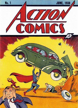 Superman making his debut in Action Comics No....