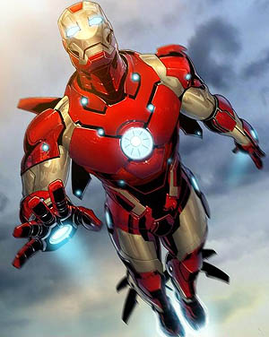 Iron Man in his Bleeding Edge armor. Cover art...